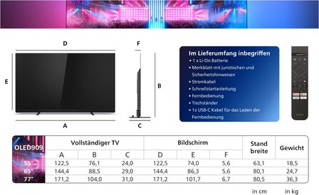 Philips TV OLED-Fernseher 55OLED909/12